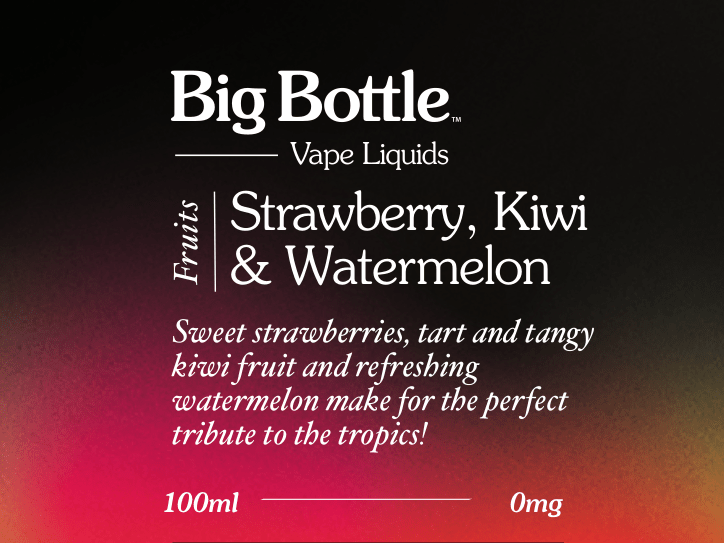 Buy Strawberry, Kiwi & Watermelon by Big Bottle Vape Liquids - Wick And Wire Co Melbourne Vape Shop, Victoria Australia