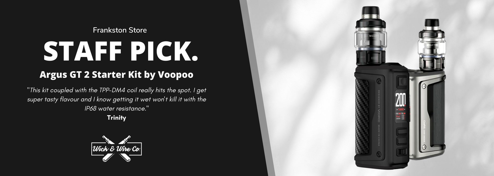 Buy Voopoo Argus GT 2 Starter Kit - Wick and Wire Co Melbourne Vape Shop, Victoria Australia