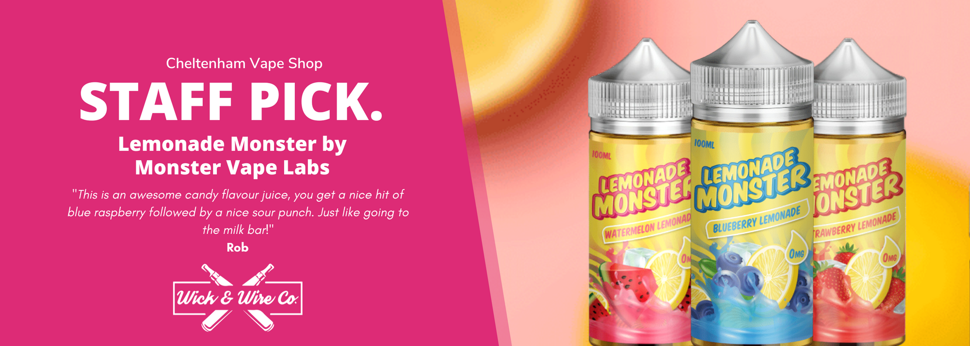 Buy Lemonade Monster Vape Juice - Wick and Wire Co Melbourne Vape Shop, Victoria Australia