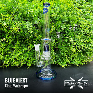 Buy Blue Alert Glass Waterpipe - Wick and Wire Co, Melbourne Australia