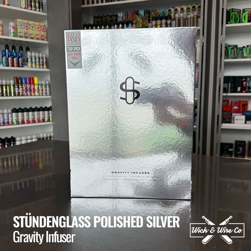 Buy Stündenglass Polished Silver Gravity Infuser - Wick and Wire Co Melbourne Vape Shop, Victoria Australia