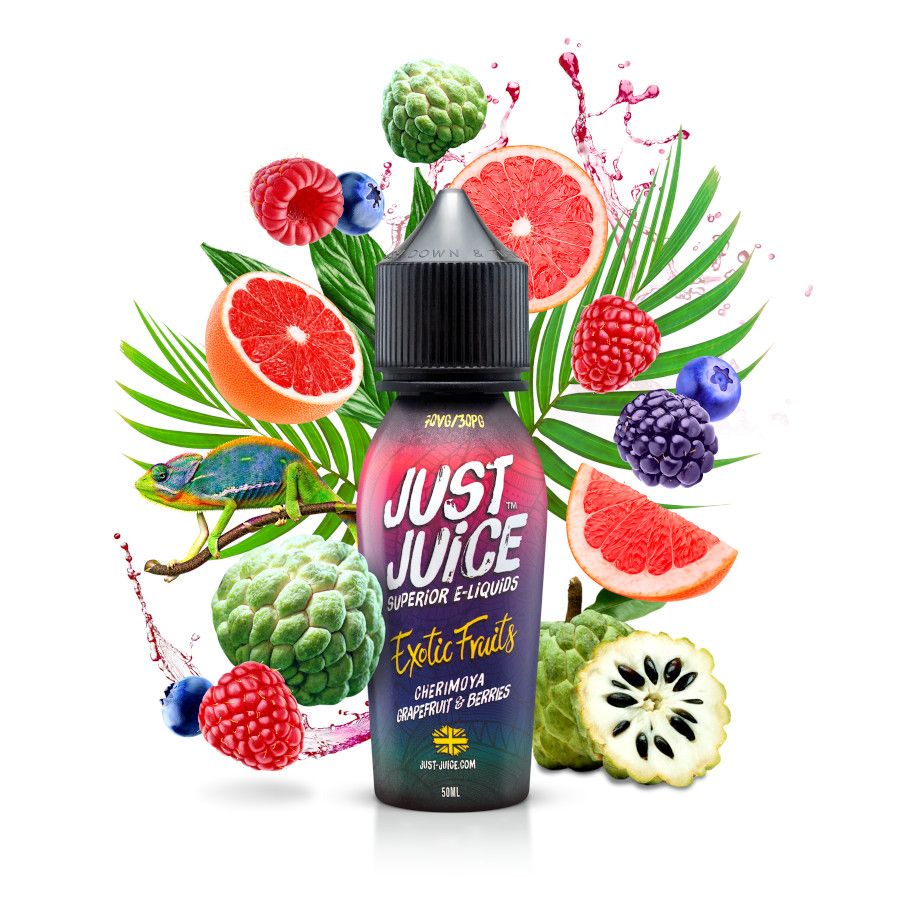 Buy Cherimoya Grapefruit and Berries by Just Juice Exotics - Wick and Wire Co Melbourne Vape Shop, Victoria Australia