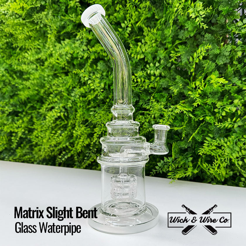 Buy Matrix Slight Bent Glass Waterpipe - Wick and Wire Co Melbourne Dry Herb Vape Shop, Victoria Australia