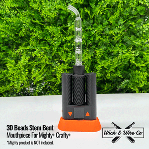 Buy Mighty+ Crafty+ 3D Beads Stem Bent Mouthpiece - Clear - Wick And Wire Co Melbourne Vape Shop, Victoria Australia