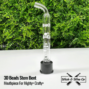 Buy Mighty+ Crafty+ 3D Beads Stem Bent Mouthpiece - Clear - Wick And Wire Co Melbourne Vape Shop, Victoria Australia
