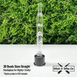 Buy Mighty+ Crafty+ 3D Beads Stem Straight Mouthpiece - Clear - Wick And Wire Co Melbourne Vape Shop, Victoria Australia