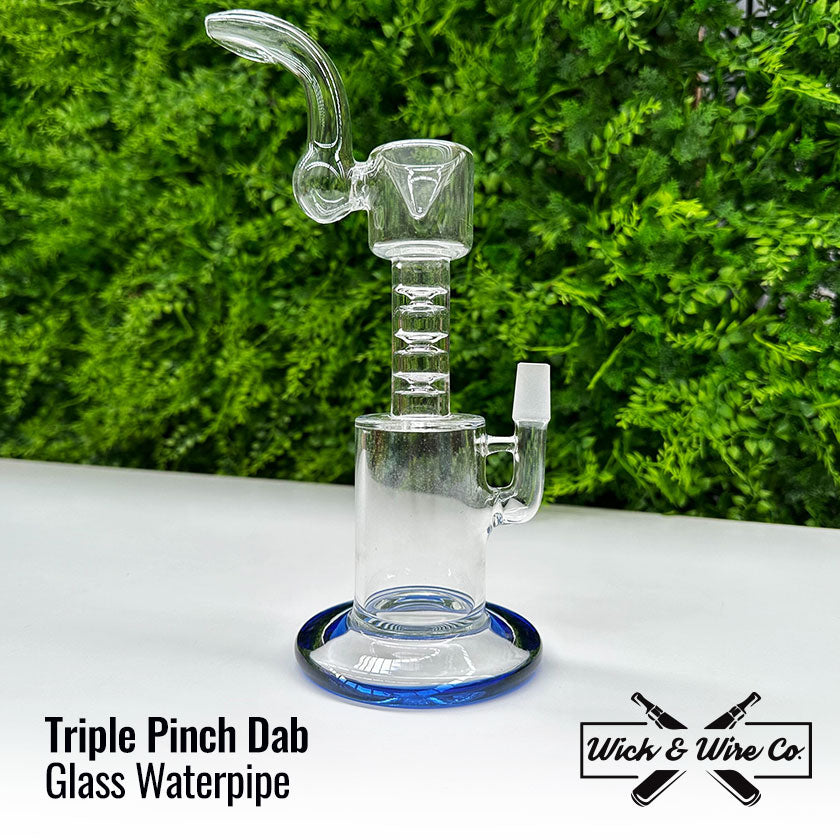 Buy Triple Pinch Dab Glass Waterpipe - Wick And Wire Co Melbourne Vape Shop, Victoria Australia