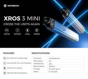 Buy Vaporesso Xros 3 Mini Pod Kit - Wick and Wire Co Melbourne Vape Shop, Victoria Australia