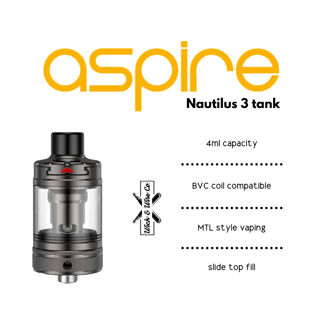 Buy Aspire Nautilus 3 Tank - Wick And Wire Co Melbourne Vape Shop, Victoria Australia