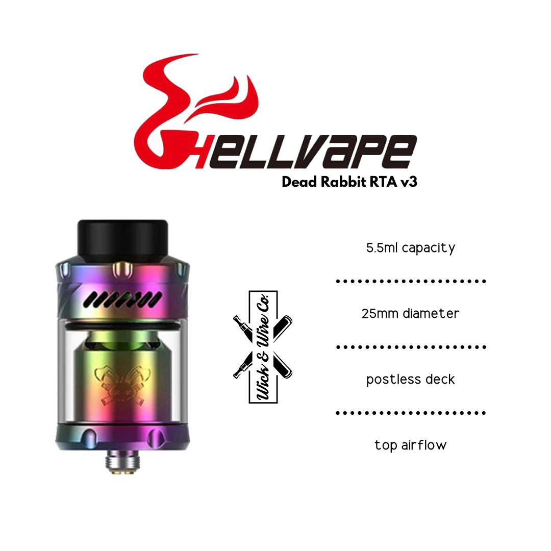 Buy Dead Rabbit 3 RTA by Hellvape - Wick And Wire Co Melbourne Vape Shop, Victoria Australia