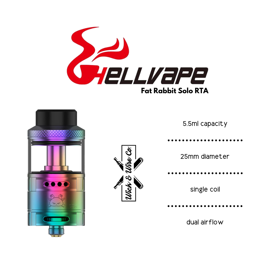 Buy Fat Rabbit Solo RTA - Hellvape - Wick And Wire Co Melbourne Vape Shop, Victoria Australia