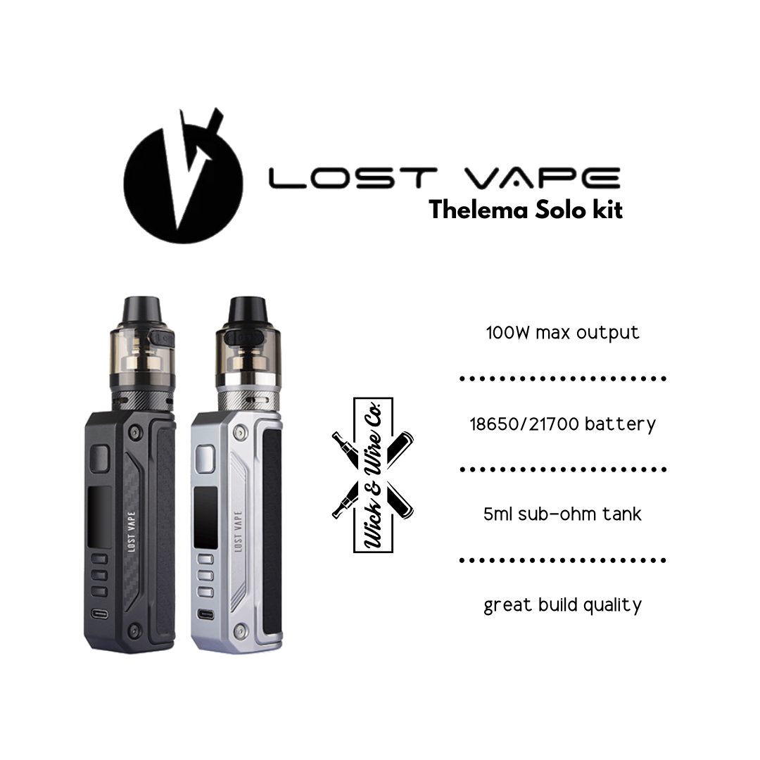 Buy Thelema Solo 100w Starter Kit By Lost Vape - Wick And Wire Co Melbourne Vape Shop, Victoria Australia