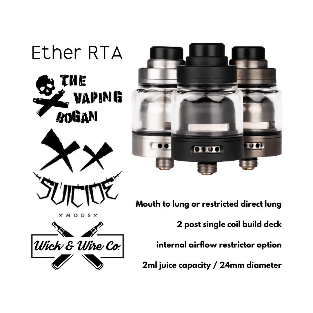 Buy Ether RTA By Suicide Mods - Wick And Wire Co Melbourne Vape Shop, Victoria Australia