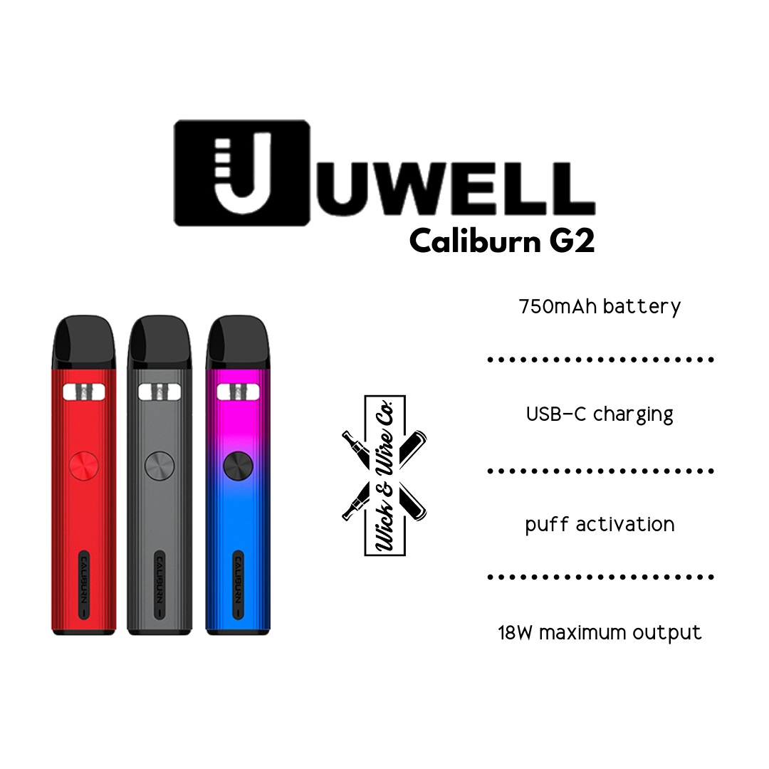 Buy Caliburn G2 Pod Vape Starter Kit By Uwell - Wick And Wire Co Melbourne Vape Shop, Victoria Australia