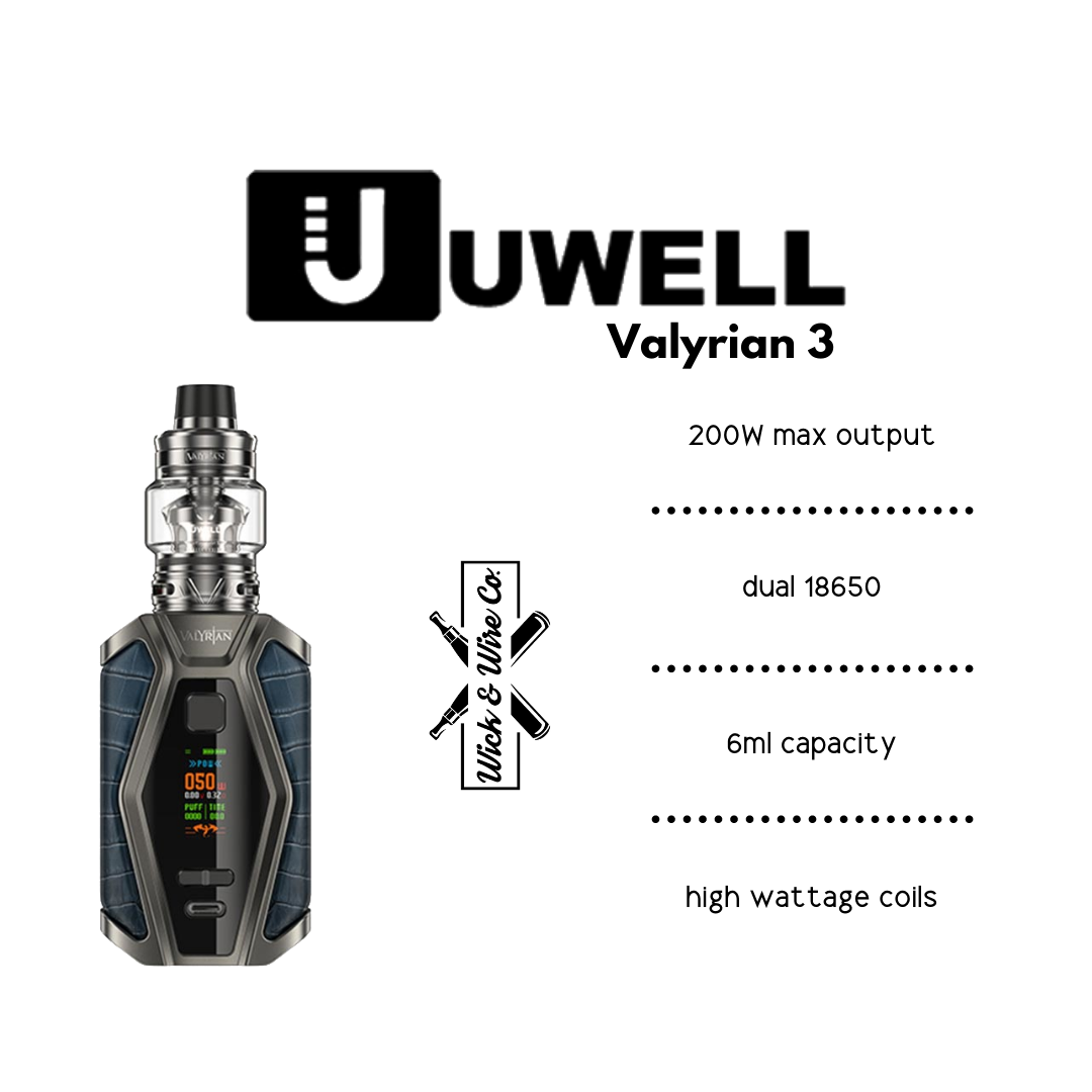 Buy Uwell Valyrian 3 Dual 18650 Starter Kit - Wick And Wire Co Melbourne Vape Shop, Victoria Australia