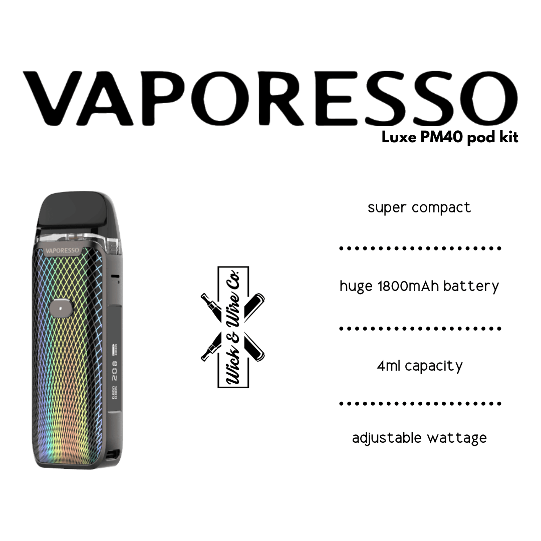 Buy Vaporesso Luxe PM40 Pod Mod Starter Kit - Wick And Wire Co Melbourne Vape Shop, Victoria Australia